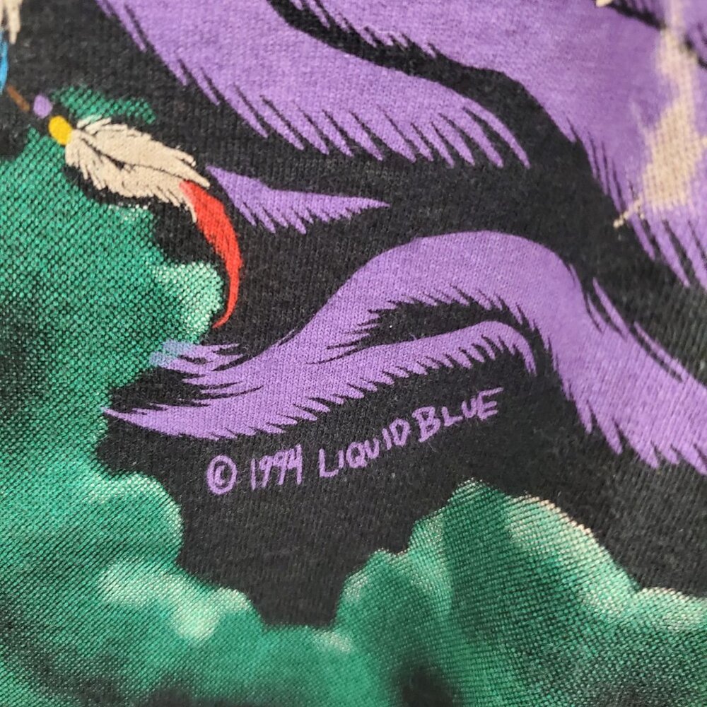 Liquid Blue 1994 Single Stitch Full Print Double Sided Wizard‎ Graphic Grail Tee - Picture 4 of 9